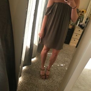 Tobi olive off the shoulder dress